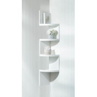 White Contemporary 4 -Tier Zig Zag Corner Wall Shelves  849179031411  312062545279
